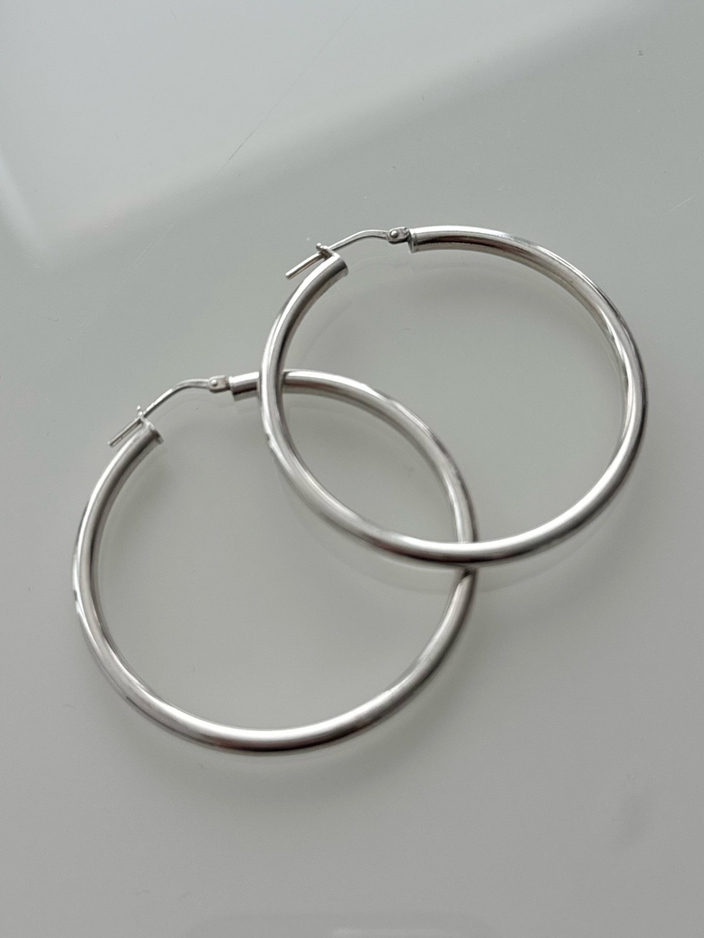 Sterling Silver Medium Thickness Hoop Earrings